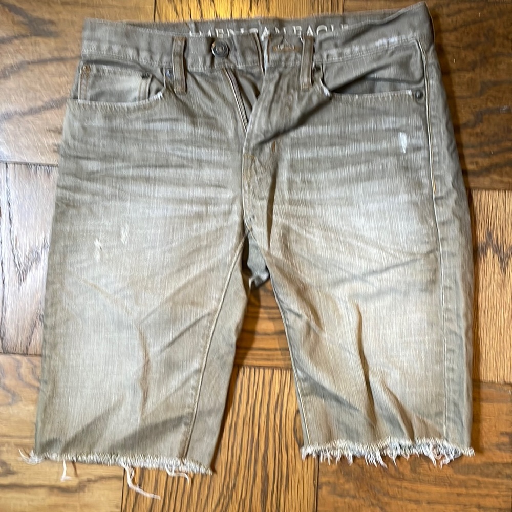 Gray denim shorts